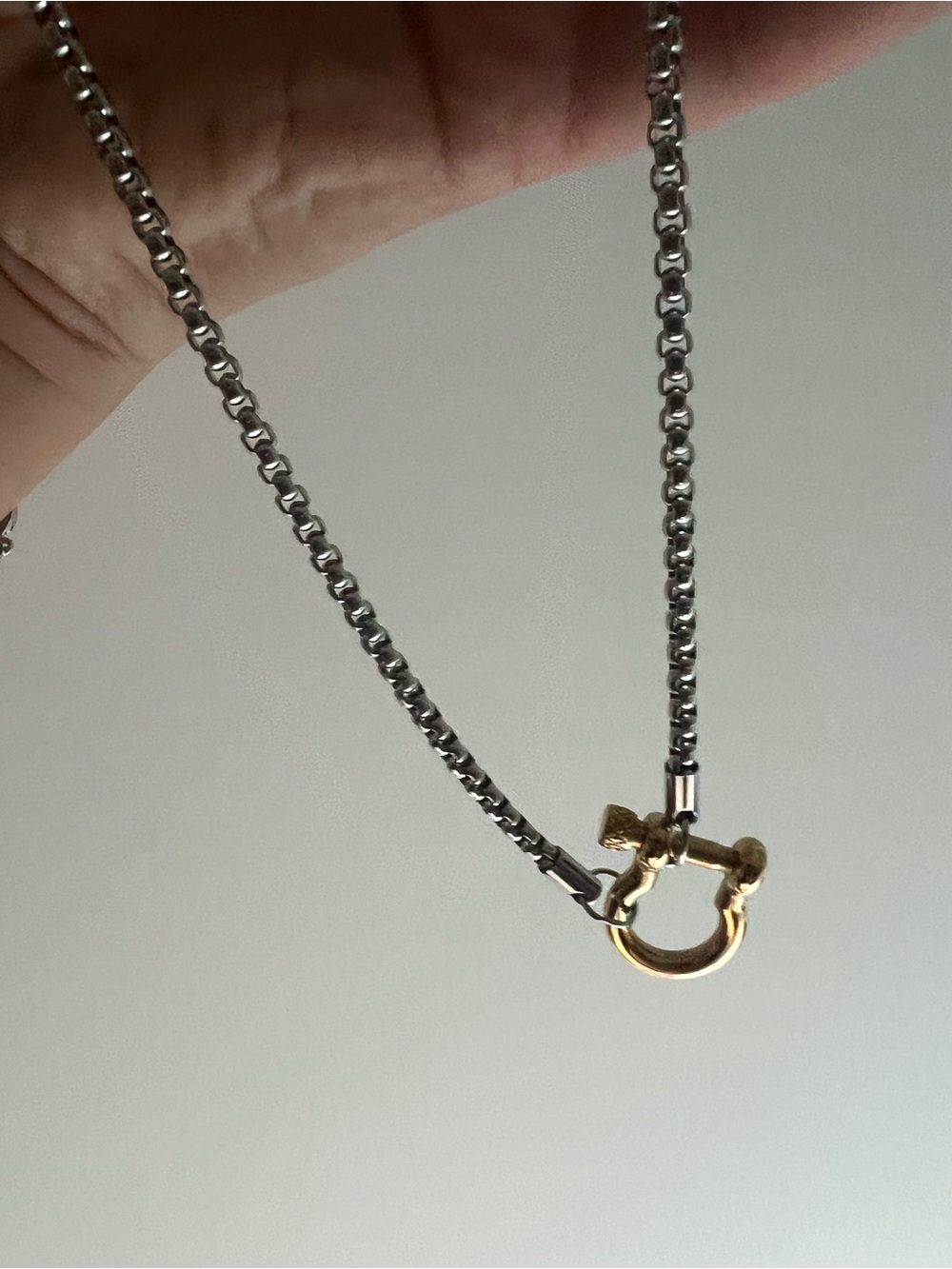 Mixed Metal Horsebit Lock Chain